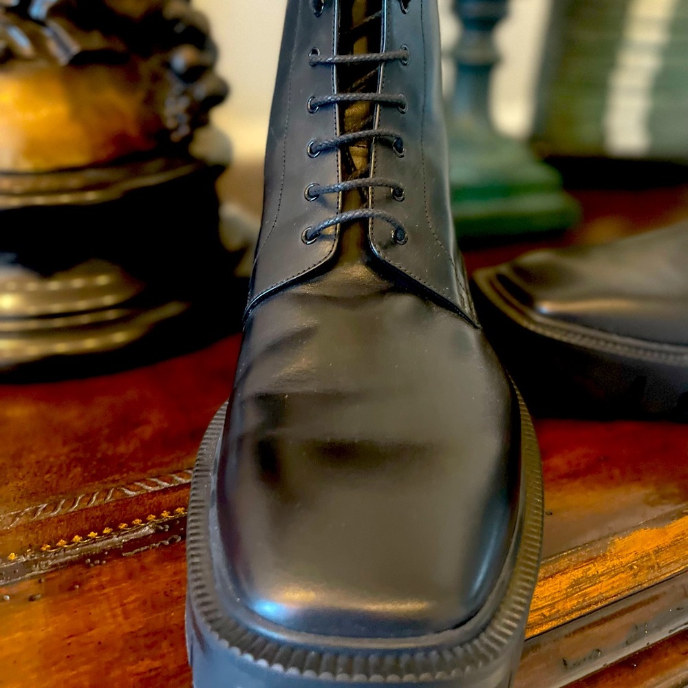 SOLD!! $1,100 Balenciaga Black Military Boots size US 12, EU 45 - Picture 7 of 11